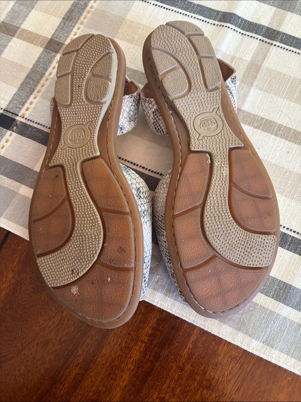 Born Snake-Print Open-Toe Slingback Sandals in Grey - Picture 2 of 5